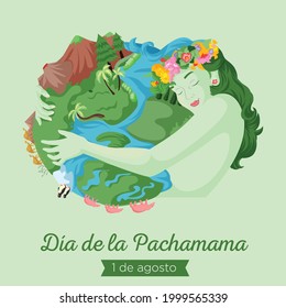 Banner design of dia de la pachamama cartoon style illustration.