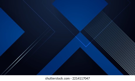 Banner design with diagonal dark blue stripe pattern. Dark blue background. Modern line stripes curve abstract presentation background