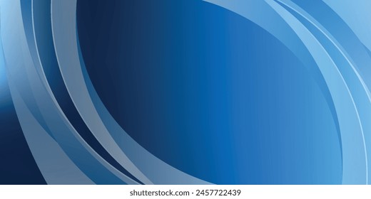 Banner design with diagonal wavy light blue stripes pattern. Presentation background abstract modern lines vector illustration.