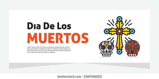 Banner design of die de muertos celebration