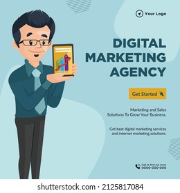 Banner design of digital marketing agency template.