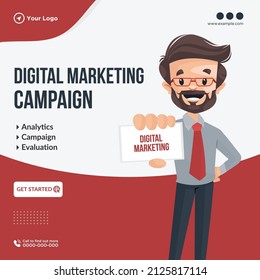 Banner Design Of Digital Marketing Campaign Template.