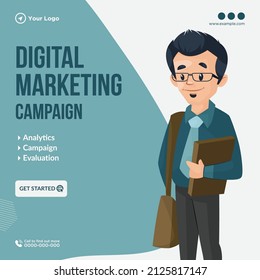 Banner Design Of Digital Marketing Campaign Template.