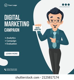 Banner Design Of Digital Marketing Campaign Template.