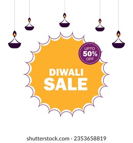 Banner design of Diwali festival offers template