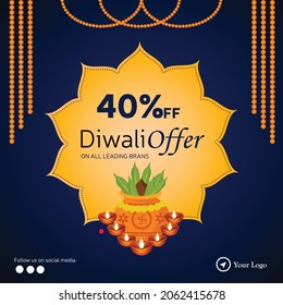 Banner design of diwali offer template.