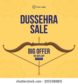 Banner design of Dussehra sale big offer Indian festival template.