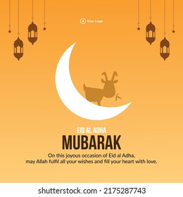 Diseño de carteles de la plantilla del festival musulmán Eid Al Adha Mubarak. 