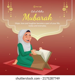 Banner design of Eid Al Adha Mubarak Muslim festival template. 