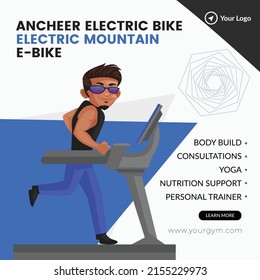 Banner design of electric mountain e-bike template.  