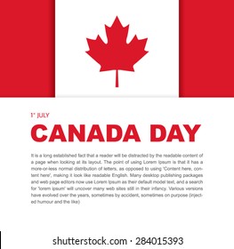 Banner design elements for Canada Day 1st of July. Vector modern stylish illustration. Vector banner for the Internet to the Canada Day with red leaves.