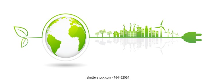 Banner design elements for sustainable energy development, Environmental and Ecology concept, Vector illustration