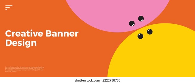 Banner design with emoticon and have simple style and modern. Vector file