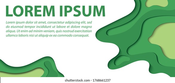 Banner design with epic papercut style combined with an epic green