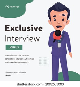 Banner Design Of Exclusive Interview Template.