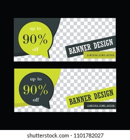 Banner Design. Facebook cover. Sale Tag. Discount poster. Web banner. Green banner 