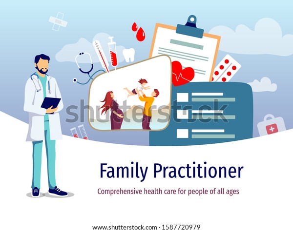 Banner Design Family Doctor Practitioner Medicine Stock Vector Royalty Free 1587720979