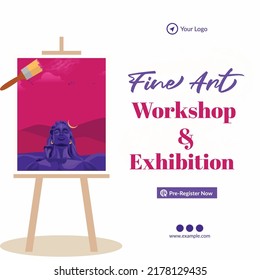 Banner Design Of Fine Art Workshop And Exhibition Template.