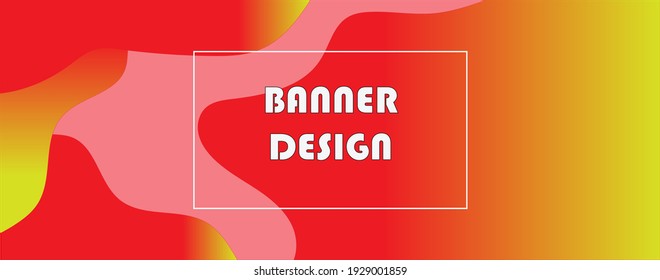 banner design with fluid wave style. Orange and red in color. Suitable for printing, banners, stickers, wallpapers, presentations, web, editing and more.