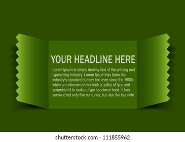 banner design of folded paper booklet