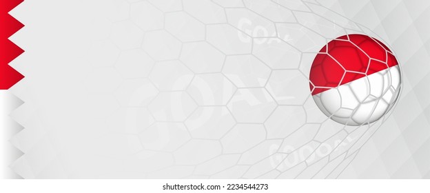 Banner design of a football ball with flag of Indonesia in football net, the goal by national soccer team of Indonesia. Vector illustration.