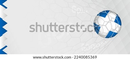 Banner design of a football ball with flag of Scotland in football net, the goal by national soccer team of Scotland. Vector illustration.