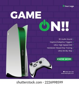 Banner design of game on template. 