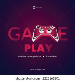 Banner design of game play template.