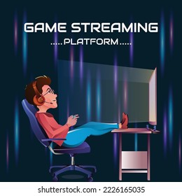 Banner-Design der Spiel-Streaming-Plattform-Vorlage.