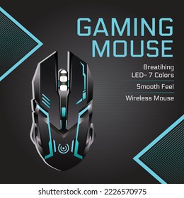 Banner design of gaming mouse template. 