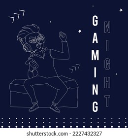 Banner design of gaming night template. 