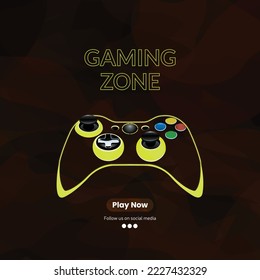 Banner design of gaming zone template. 