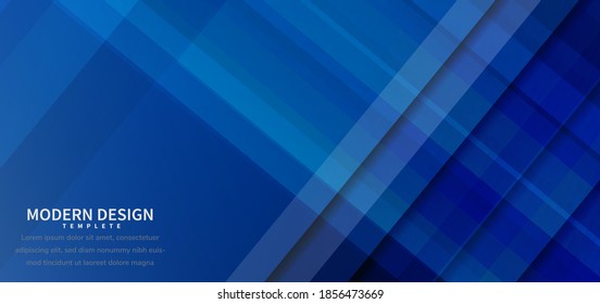 Banner design geometric blue overlapping background with copy space for text. You can use for ad, poster, template, business presentation. Vector illustration