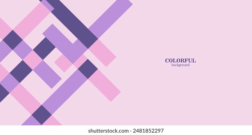 Banner design geometric purple overlapping background with copy space for text.