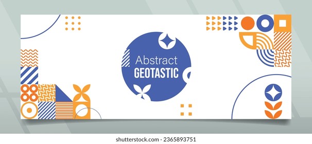 Banner design with geometric shape and abstract concept, suitable for art, event, festive, celebration, graduation, opening, sale, ads and others