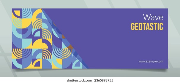 Banner design with geometric shape and abstract concept, suitable for art, event, festive, celebration, graduation, opening, sale, ads and others