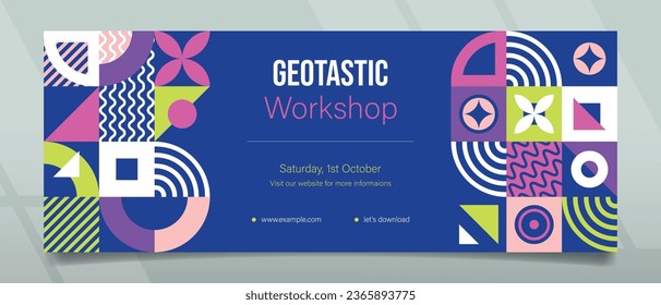 Banner design with geometric shape and abstract concept, suitable for art, event, festive, celebration, graduation, opening, sale, ads and others