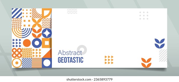 Banner design with geometric shape and abstract concept, suitable for art, event, festive, celebration, graduation, opening, sale, ads and others