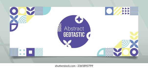 Banner design with geometric shape and abstract concept, suitable for art, event, festive, celebration, graduation, opening, sale, ads and others