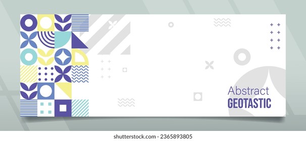 Banner design with geometric shape and abstract concept, suitable for art, event, festive, celebration, graduation, opening, sale, ads and others