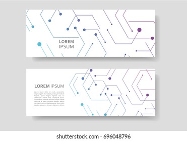 Banner Design In Geometrical Hexagon Figures.