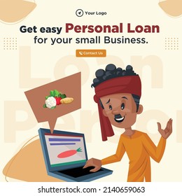 Banner design of get easy personal loan for your small business template.