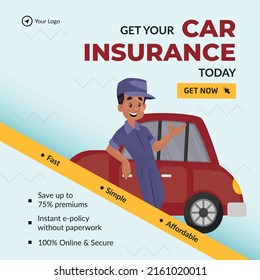 Banner Design Of Get Your Car Insurance Template.