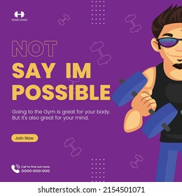 Banner design of going to the gym is great for your body template.