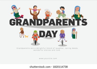 Banner design of grandparent's day vector graphic illustration. Individually on white background.