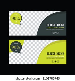 Banner Design. Green Sale Poster. Facebook Cover. Sale Tag. Discount Ad