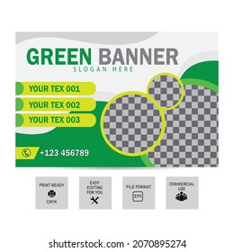 Plantilla de fondo verde y blanco para diseño de banners