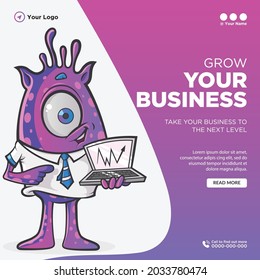 Banner design of grow your business template.