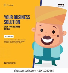 Banner design of grow your business with us template.