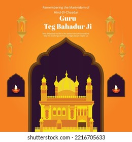 Banner design of guru tegh bahadur ji template.
